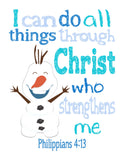 Frozen Christian Nursery Decor Set of 4 Unframed Prints Princess Elsa Anna Sven and Olaf with Bible Verses