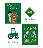 Personalized Farm Nursery Art Set of 4 Prints Farm Explore Play Dream