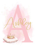 Personalized Princess Wall Art Set of 3 Unframed Prints Custom Name Decor for Girls Bedroom or Nursery
