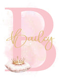 Personalized Princess Wall Art Set of 3 Unframed Prints Custom Name Decor for Girls Bedroom or Nursery