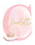 Personalized Princess Wall Art Set of 3 Unframed Prints Custom Name Decor for Girls Bedroom or Nursery
