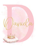 Personalized Princess Wall Art Set of 3 Unframed Prints Custom Name Decor for Girls Bedroom or Nursery