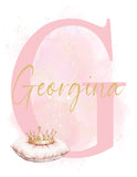 Personalized Princess Wall Art Set of 3 Unframed Prints Custom Name Decor for Girls Bedroom or Nursery