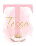 Personalized Princess Wall Art Set of 3 Unframed Prints Custom Name Decor for Girls Bedroom or Nursery