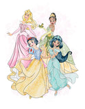 Personalized Princess Wall Art Set of 3 Unframed Prints Custom Name Decor for Girls Bedroom or Nursery