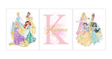 Personalized Princess Wall Art Set of 3 Unframed Prints Custom Name Decor for Girls Bedroom or Nursery