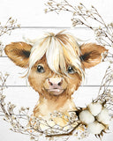 Rustic Farm Nursery Decor Set of 4 Unframed Farmhouse Prints Highland Cow Pig Duck Lamb Cotton Wreath Shiplap