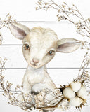 Rustic Farm Nursery Decor Set of 4 Unframed Farmhouse Prints Highland Cow Pig Duck Lamb Cotton Wreath Shiplap