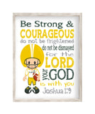 Green Bay Packers Personalized Christian Sports Nursery Decor Print Be Strong and Courageous Joshua 1:9