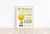 Green Bay Packers Personalized Christian Sports Nursery Decor Print Be Strong and Courageous Joshua 1:9