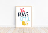 Super Boy Superhero Motivational Nursery Decor Unframed Print Be Brave Little One
