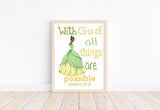 Tiana Christian Nursery Decor Unframed Print With God All Things Are Possible Matthew 19:26