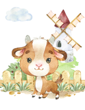 Farm Animal Nursery Little Boys or Girls Room Decor Set of 4 Unframed Prints - Highland Cow, Pig, Horse and Goat