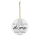 Personalized New Home Christmas Ornament Wreath New House Ceramic Ornament