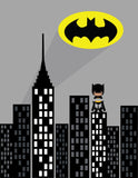 African American Batman Superhero Nursery Decor Art Set of 4 Prints - Batman, Batmobile, Cityscape and Bat Symbol