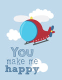 African American Aviation Travel Nursery Art Set of 4 Prints - You Are My Sunshine