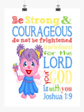 Abby Cadabby Sesame Street Christian Nursery Decor Unframed Print Be Strong and Courageous Joshua 1:9