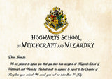Personalized Harry Potter Acceptance Letter with Envelope from Hogwarts School of Witchcraft and Wizardry