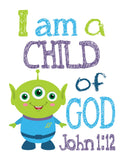 Toy Story Christian Nursery Decor Set of 4 Unframed Prints, Woody, Buzz Lightyear, Slinky Dog and Alien