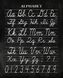 Vintage Alphabet and Numerical Cursive Classroom Poster Chalkboard Word Art - Back to School Teacher Appreciation Gift