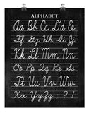 Vintage Cursive Alphabet Classroom Poster Chalkboard Word Art Print - Back to School Teacher Appreciation Gift - Multiple Sizes
