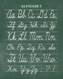 Vintage Cursive Alphabet Classroom Chalkboard Print - Back to School, Teacher Appreciation Gift
