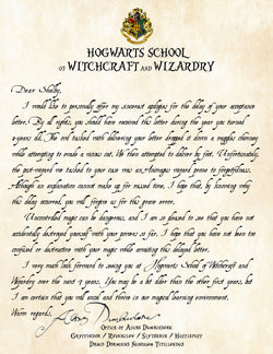 Personalized Harry Potter Apology for Late Delivery of Acceptance Letter - Perfect Add on to Letter