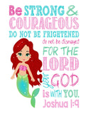 Princess Christian Nursery Decor Set of 4 Unframed Prints Belle, Snow White, Ariel Rapunzel with Bible Verses