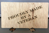 Small American Flag, US Army Military desk flag, Engraved Wood Painted Rustic Style Flag