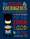 Batman Superhero Christian Nursery Decor Art Set of 4 Prints