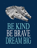 Star Wars Nursery Decor Set of 4 Prints, Be Kind, Be Brave, Dream Big, Love, Luke Skywalker and R2D2