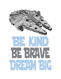 Star Wars Nursery Decor Set of 4 Prints - Luke Skywalker, Yoda, I Am A Jedi, Dream Big
