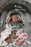 Bella 17.5" Preemie Sleeping Reborn with Painted Hair, 3/4 Limbs - Available for Immediate Adoption