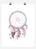 Boho Dreamcatcher Tribal Watercolor Nursery Wall Art Print - Multiple Sizes