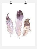 Boho Feathers Tribal Watercolor Nursery Wall Art Print - Multiple Sizes