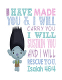 Trolls Christian Nursery Art Set of 4 Prints - Poppy, Dj Suki, Creek and Branch