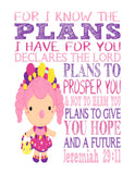 Bubbleisha Shopkins Christian Nursery Decor Print, For I Know The Plans I Have For You - Jeremiah 29:11