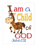Bullseye Toy Story Christian Nursery Decor Unframed Print, I am a Child of God, John 1:12