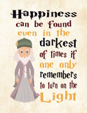 Harry Potter Inspirational Quotes Nursery Decor Set of 4 Prints, Dumbledore, Hagrid and Hermione on Parchment Background