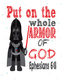 Star Wars Christian Nursery Decor Set of 4 Prints with Luke Skywalker, Yoda, Darth Vader and R2D2