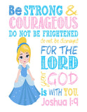 Princess Set of 4 - Christian Nursery Decor Wall Art Print - Jasmine, Cinderella, Mulan and Belle - Bible Verse - Multiple Sizes