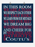 New England Patriots Personalized Classroom Rules - Sports Art - Available in Multiple Sizes