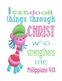 Trolls Christian Nursery Art Set of 4 Prints - Poppy, Dj Suki, Cooper and Smidge