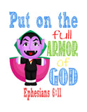 Count Sesame Street Christian Nursery Decor Print, Put on the Full Armor of God, Ephesians 6:11