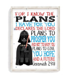 Darth Vader Christian Space Wars Nursery Decor Unframed Print For I Know The Plans I Have For You Jeremiah 29:11