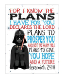 Darth Vader Christian Star Wars Nursery Decor Unframed Print, For I Know The Plans I Have For You - Jeremiah 29:11