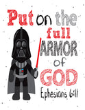 Star Wars Christian Nursery Decor Set of 4 Prints, Luke Skywalker, Yoda, Darth Vader and R2D2