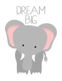 Safari Animals Motivational Nursery Art Print Set of 4 - Elephant Giraffe Zebra Monkey