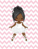 African American Ballerina Motivational Nursery Decor Wall Art Set of 4 Prints She Leaves a little Sparkle