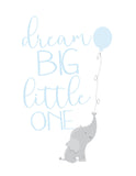 Baby Boy Elephant Nursery Art Decor Set of 3 Prints